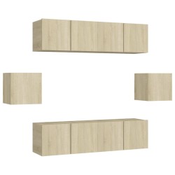 vidaXL Juego de muebles de salón 6 piezas roble Sonoma