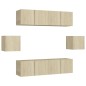 vidaXL Juego de muebles de salón 6 piezas roble Sonoma vidaXL Juego de muebles de salón 6 piezas roble Sonoma