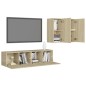 vidaXL Juego de muebles de salón 4 piezas roble Sonoma vidaXL Juego de muebles de salón 4 piezas roble Sonoma