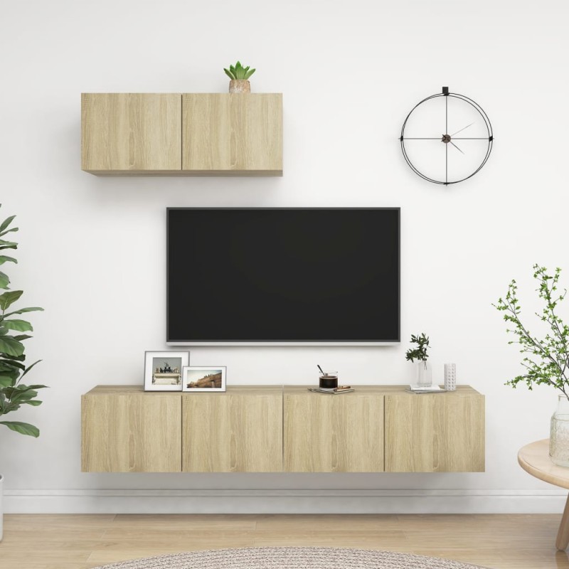 vidaXL Juego de muebles de salón 2 piezas roble Sonoma