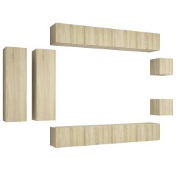 vidaXL Juego de muebles de salón 8 piezas roble Sonoma