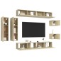 vidaXL Juego de muebles de salón 8 piezas roble Sonoma
