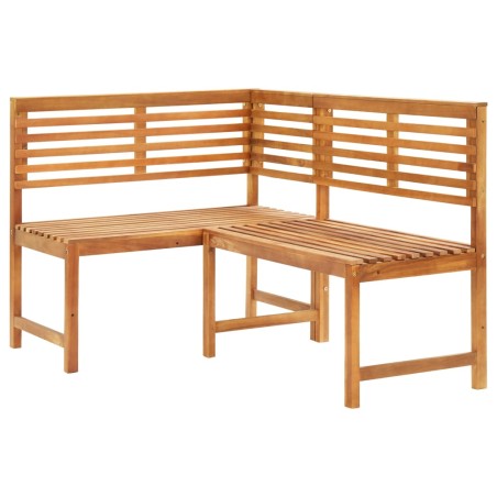 vidaXL Banco de esquina de jardín 140 cm madera maciza de acacia