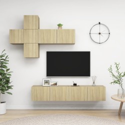 vidaXL Juego de muebles de salón 7 piezas roble Sonoma
