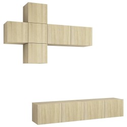 vidaXL Juego de muebles de salón 7 piezas roble Sonoma