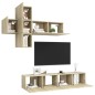 vidaXL Juego de muebles de salón 7 piezas roble Sonoma