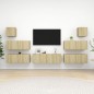 vidaXL Juego de muebles de salón 7 piezas roble Sonoma vidaXL Juego de muebles de salón 7 piezas roble Sonoma
