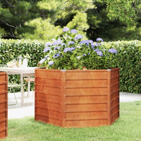 vidaXL Arriate oxidado de acero corten 129x129x77 cm
