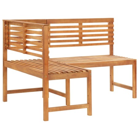 vidaXL Banco de esquina de jardín 140 cm madera maciza de acacia