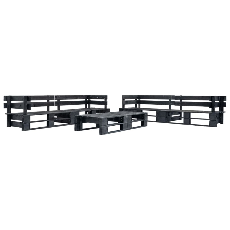 vidaXL Set de muebles de jardín de palets 6 piezas madera negro vidaXL Set de muebles de jardín de palets 6 piezas madera negro