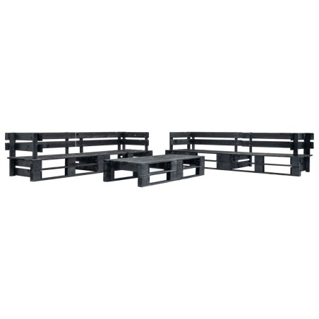 vidaXL Set de muebles de jardín de palets 6 piezas madera negro