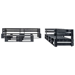 vidaXL Set de muebles de jardín de palets 6 piezas madera negro