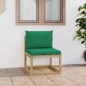 vidaXL Sofá central de jardín con cojines madera pino impregnada verde vidaXL Sofá central de jardín con cojines madera pino impregnada verde