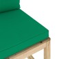 vidaXL Sofá central de jardín con cojines madera pino impregnada verde vidaXL Sofá central de jardín con cojines madera pino impregnada verde