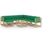 vidaXL Set de muebles de jardín 9 piezas con cojines madera impregnada