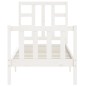 vidaXL Estructura de cama individual con cabecero madera maciza blanco vidaXL Estructura de cama individual con cabecero madera maciza blanco