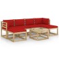 vidaXL Set de muebles de jardín 7 piezas con cojines madera impregnada vidaXL Set de muebles de jardín 7 piezas con cojines madera impregnada