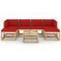 vidaXL Set de muebles de jardín 7 piezas con cojines madera impregnada vidaXL Set de muebles de jardín 7 piezas con cojines madera impregnada