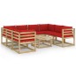 vidaXL Set de muebles de jardín 9 piezas con cojines madera impregnada vidaXL Set de muebles de jardín 9 piezas con cojines madera impregnada