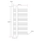 vidaXL Radiador toallero de baño en forma de E 600 x 1200 mm vidaXL Radiador toallero de baño en forma de E 600 x 1200 mm