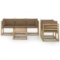 vidaXL Juego de muebles de jardín 6 piezas con cojines taupe vidaXL Juego de muebles de jardín 6 piezas con cojines taupe