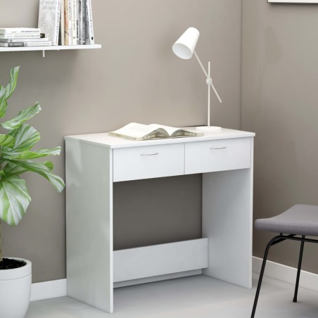 vidaXL Escritorio de madera contrachapada blanco 80x40x75 cm