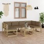 vidaXL Set de muebles de jardín 7 piezas con cojines madera impregnada vidaXL Set de muebles de jardín 7 piezas con cojines madera impregnada