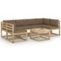 vidaXL Set de muebles de jardín 7 piezas con cojines madera impregnada vidaXL Set de muebles de jardín 7 piezas con cojines madera impregnada