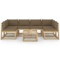 vidaXL Set de muebles de jardín 7 piezas con cojines madera impregnada vidaXL Set de muebles de jardín 7 piezas con cojines madera impregnada