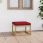 vidaXL Reposapiés de jardín con cojín madera de pino impregnada verde vidaXL Reposapiés de jardín con cojín madera de pino impregnada verde