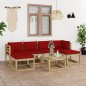 vidaXL Set de muebles de jardín 7 piezas con cojines madera impregnada vidaXL Set de muebles de jardín 7 piezas con cojines madera impregnada