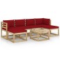 vidaXL Set de muebles de jardín 7 piezas con cojines madera impregnada vidaXL Set de muebles de jardín 7 piezas con cojines madera impregnada