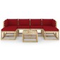 vidaXL Set de muebles de jardín 7 piezas con cojines madera impregnada vidaXL Set de muebles de jardín 7 piezas con cojines madera impregnada