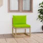 vidaXL Sofá central de jardín con cojines madera pino impregnada verde vidaXL Sofá central de jardín con cojines madera pino impregnada verde