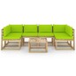 vidaXL Set de muebles de jardín 7 piezas con cojines madera impregnada vidaXL Set de muebles de jardín 7 piezas con cojines madera impregnada