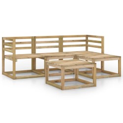 vidaXL Set de muebles de jardín 5 pzas madera de pino impregnada verde