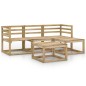 vidaXL Set de muebles de jardín 5 pzas madera de pino impregnada verde vidaXL Set de muebles de jardín 5 pzas madera de pino impregnada verde