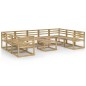 vidaXL Set de muebles de jardín 10 pzas madera pino impregnada verde vidaXL Set de muebles de jardín 10 pzas madera pino impregnada verde