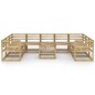 vidaXL Set de muebles de jardín 10 pzas madera pino impregnada verde vidaXL Set de muebles de jardín 10 pzas madera pino impregnada verde