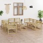 vidaXL Set de muebles de jardín 9 pzas madera de pino impregnada verde