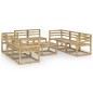 vidaXL Set de muebles de jardín 9 pzas madera de pino impregnada verde