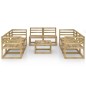 vidaXL Set de muebles de jardín 9 pzas madera de pino impregnada verde