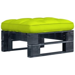 vidaXL Otomana de jardín de palets madera de pino impregnada negro