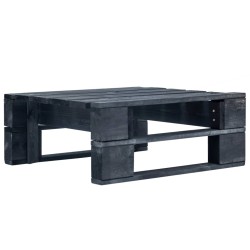 vidaXL Otomana de jardín de palets madera de pino impregnada negro