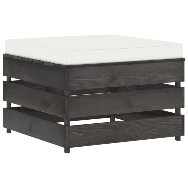vidaXL Otomana seccional con cojín madera impregnada gris vidaXL Otomana seccional con cojín madera impregnada gris