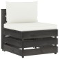 vidaXL Muebles de jardín 4 piezas con cojines madera impregnada gris vidaXL Muebles de jardín 4 piezas con cojines madera impregnada gris