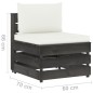 vidaXL Muebles de jardín 4 piezas con cojines madera impregnada gris vidaXL Muebles de jardín 4 piezas con cojines madera impregnada gris