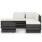 vidaXL Muebles de jardín 6 pzas con cojines madera impregnada gris vidaXL Muebles de jardín 6 pzas con cojines madera impregnada gris