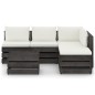 vidaXL Muebles de jardín 6 pzas con cojines madera impregnada gris