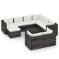 vidaXL Muebles de jardín 10 pzas con cojines madera impregnada gris